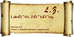 Labáth Zétény névjegykártya